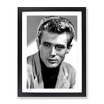 James Dean No.1 Modern Framed Wall Art Print, Ready to Hang Picture for Living Room Bedroom Home Office Décor, Black A3 (34 x 46 cm)