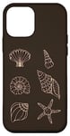 Coque pour iPhone 12 mini Collection Beach and Summer d'étoiles de mer et de coquillages