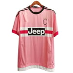 Retro tröja säsong 15-16 Juventus kortärmad rosa fotbollsdräkt NO.21 DYBALA S