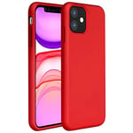 Atiyoo Coque de téléphone en Silicone Compatible avec iPhone 11 6,1", Souple, résistant aux Rayures, Dos surélevé avec Protection d'appareil Photo, Rouge Chine