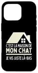 Coque pour iPhone 16 Pro J'habite Chez Mon Chat Maison De Chats, Je Vis Chez Mon Chat