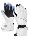 KUTOOK Gants Ski Chauffants Hiver Homme Femme Imperméable 3M Thinsulate Gants d'hiver Chaud Tactile Chaud Snowboard pour Ski, Snowboard, Patinage sur Glace et randonnée