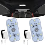 URAQT 2 Pièces Éclairage Intérieur de Voiture, Monochrome Interrupteur Tactile Lampe Voiture Intérieur, LED Voiture Interieur Sans Fil avec Port USB pour Voiture Camion Van Camping-Car Bateau Remorque