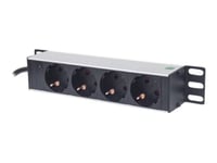 Manhattan 10" 1u Rackmount 4-way Power Strip