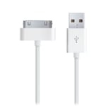 OCIODUAL USB-kabel [Kompatibel iPhone 4 - 4S - 3G - 3GS - iPod Nano - iPad 2 - 3] Laddare Vit 1 Meter