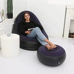 CMY Inflatable Lazy Sofa, Family Lounge Chair with Inflatable Foot Cushion, Outdoor Folding Sofa, Suitable for Home Rest or Office Rest (Navy)