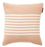 Lexington Putetrekk Brodert Stripe Lin Beige-Hvit 50x50