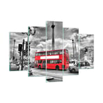 Impression sur Verre 150x100cm Tableaux Image Trafalgar square taxi londres