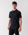 BOSS Green Paule 4 Mens Tipped Collar Polo Shirt - Dark Blue - Size Medium