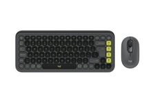 Logitech POP Icon Combo - sats med tangentbord och mus - QWERTY - USA, internationellt - grafit, grön Inmatningsenhet