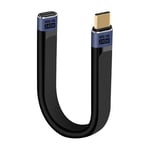 RIIEYOCA 240W USB C Short Extension Cable 40Gbps USB C Male to USB C Female FPC Flat Cable, Supports 8K@60Hz UHD Video Output, Flat Flexible Cable for Phones, Tablets, etc(14cm)