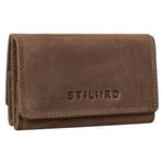 STILORD 'Jean' Étui Porte Clés Cuir Grand Vintage Pochette Clefs Petit Porte Feuille Porte-Clefs Maison Porte Carte Anti RFID Bourse Cuir Véritable, Couleur:Marron Moyen