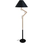 Lampadaires Tosel  Lampadaire articulé bois naturel et noir