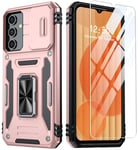 GOLDJU for Samsung Galaxy A15 5G Case, Galaxy A15 Case with [1P Screen Protector]& [1P Camera Lens Protector] Rose Gold