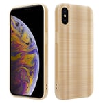 Coque pour Apple iPhone XS MAX en Brushed Or Housse de protection Étui en silicone TPU flexible au design brossé - Neuf