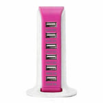 30W Multi 6 Port iPhone USB Charger 6A Rapid Charging Station Desktop Travel Hub