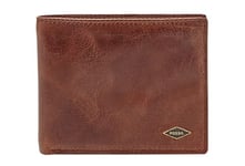 Fossil Portefeuille pour hommes Ryan, Portefeuille en cuir brun foncé 10,8 cm L x 1,91 cm l x 8,89 cm H ML3729201