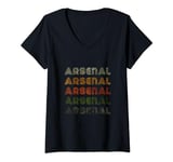 Womens Love Heart Arsenal Tee Grunge Vintage Style Black Arsenal V-Neck T-Shirt