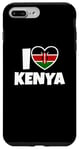 Coque pour iPhone 7 Plus/8 Plus I Love Kenya avec le drapeau et le coeur