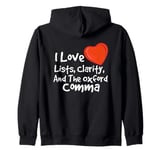 Oxford Comma Grammar Geek Funny Grammar English Teacher Zip Hoodie