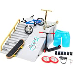 9-delad skatepark kit fingerboard, mini finger skateboard och ramp