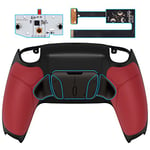 eXtremeRate RISE4 Remap Kit Programmable pour ps5 Manette BDM-010&020, Coque Arrière Redessinée avec 4 Palette Métal pour ps5 Manette, Palette Métallique, Fond Noir et Rouge