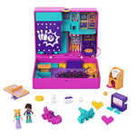 Polly Pocket Coffret Arcade en Folie, thème Jeux, avec Mini-Figurines Polly et Shani, 5 Surprises, 12 Accessoires, Jouet pour Enfant, HCG15