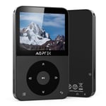 AGPTEK 64GB MP3 Player with Bluetooth 5.3 with 2.3" Horizontal Screen, Portable Digital Music Player with Built-in Speaker, HiFi Sound, FM Radio, Voice Recorder, Earphones Included,Black