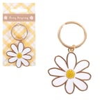 Charming Daisy Enamel Keyring Floral Flower Girls Ladies Fashion Accessory