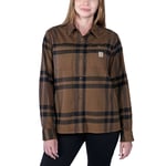 Carhartt Midweight Flannelskjorta Dam Carhartt Brown Heather XS