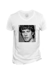 T-Shirt Homme Col V John Travolta Portrait Acteur Star Cinema Photo Vintage