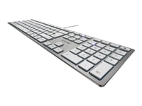 Cherry Kc 6000 Slim - Tangentbord - Usb - Fransk - Tangentbrytare: Cherry Sx - Silver