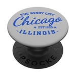 Vintage Retro Love Chicago Illinois Windy City est une ville créée en 1833 PopSockets PopGrip Adhésif