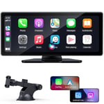 Écran CarPlay de 9,3 Pouces,Compatible avec Apple CarPlay et Android Car,écran Carplay,avec Fonction Sensible à la lumière,Bluetooth,Mirror Link,Siri/Google Assistant et Deux Ports de Chargement USB