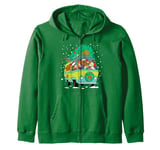 Christmas Scooby Doo Snowing Mystery Machine Gang Zip Hoodie