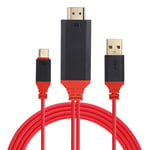 USB 3.1 Type C Phone to HDMI TV/HDTV Video Cable for Samsung Galaxy S8 Red