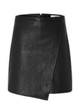 Selected Femme Slfcarol Hw Short Leather Skirt Svart