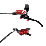 Hope Tech 4 E4 Disc Brake - Colours Black / Red No Rotor Front or Rear RH Standard Hose 1600mm Black/Red