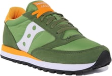 Saucony Jazz Original Mens Lace Up 80s Retro Trainers In Green Size UK 6 - 12