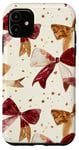 Coque pour iPhone 11 Nœud De Ruban Doré Crème Marron Coloré Esthétique