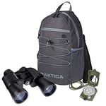 Praktica Falcon 12x50mm Porro Prism Field Black Binoculars, Compass & Backpack - Multi Coated Lenses, Sturdy Construction, Aluminium Chassis, Bird Watching, Sailing, Hiking, Sightseeing, Astronomy