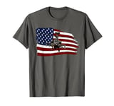 AH-64 AH64 Apache Helicopter US American Flag Tshirt T-Shirt