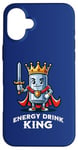 iPhone 16 Plus Energy Drink King Funny Can of Energy Drink Case