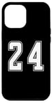 Coque pour iPhone 12 Pro Max Blanc Numéro 24 Équipe Junior Sports Uniforme Numéroté