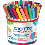 Pot de 72 feutres coloriage Giotto Turbo Advanced pointe fine - Coloris assortis extra brillant