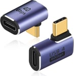 USB C Adaptateur, USB C mâle vers USB C 4.0 Femelle, Cable USB C Coudé Connecteur, Adaptateur d'extension Compatible avec Steam Deck, Switch, Laptop, Tablettes, Téléphones, Lot de 2.[G1710]