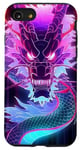 Coque pour iPhone SE (2020) / 7 / 8 Cyber Dragon fluo