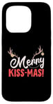 Coque pour iPhone 15 Pro Merry Kiss-Mas Renne Clochette Noël Kissmas