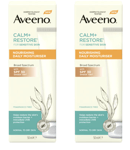 2 x Boxes Aveeno Calm + Restore Nourishing Moisturiser. Sensitive Skin. 50 ml.