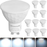 DEWENWILS 10 Pack GU10 LED Bulb Dimmable, Cool White 6000K, 5W(50W Halogen...